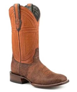KARMAN ROPER 'Stetson' Men's 13" Winston Shark Vamp Square Toe - Brown / Brown