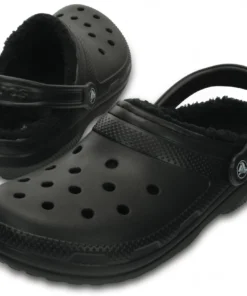 Men 'Crocs' Unisex Classic Lined Clog - Black / Black