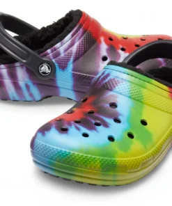 'Crocs' Unisex Classic Lined Tie Dye Clog - Multi / Black Shoes & Boots