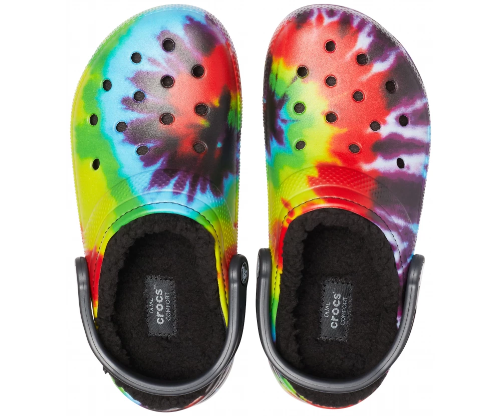 'Crocs' Unisex Classic Lined Tie Dye Clog - Multi / Black Shoes & Boots 5 'Crocs' Unisex Classic Lined Tie Dye Clog - Multi / Black Shoes & Boots