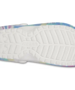 'Crocs' Women's Classic Lined Tie Dye Clog - Powder Blue / Multi 9 'Crocs' Women's Classic Lined Tie Dye Clog - Powder Blue / Multi