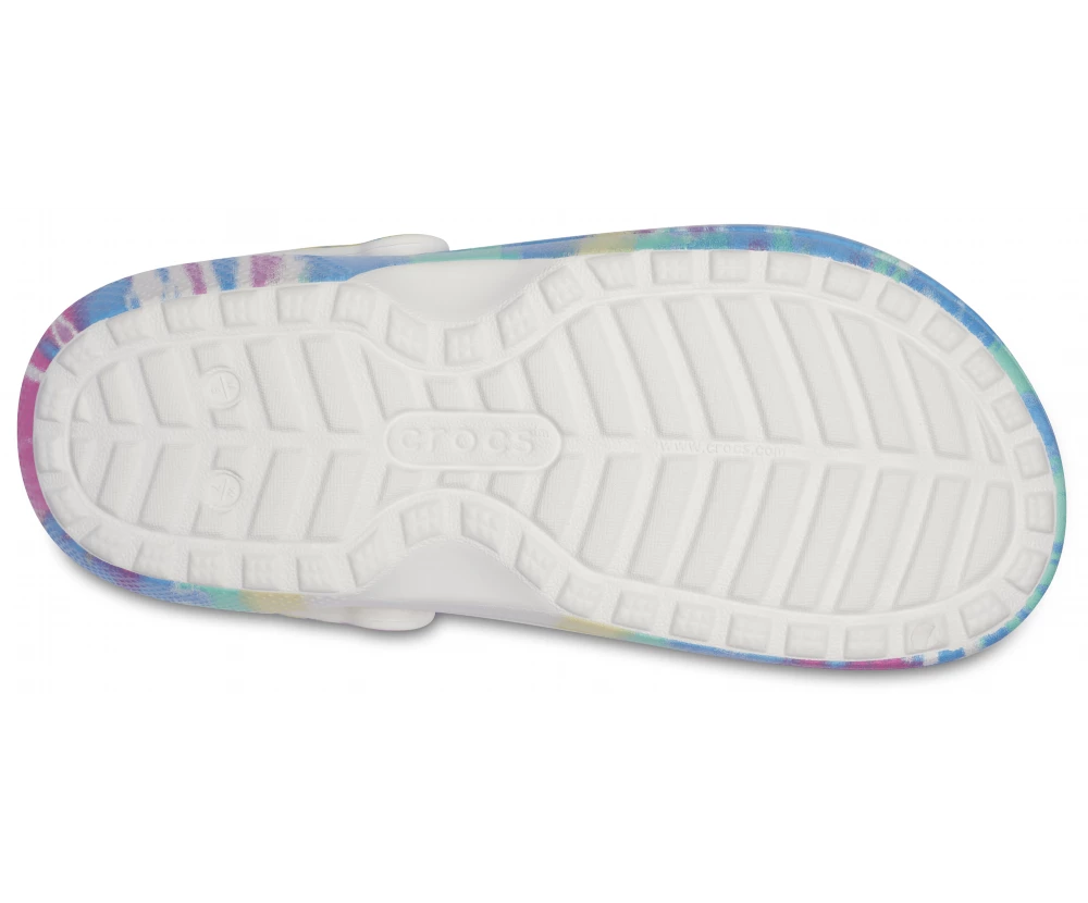 'Crocs' Women's Classic Lined Tie Dye Clog - Powder Blue / Multi 5 'Crocs' Women's Classic Lined Tie Dye Clog - Powder Blue / Multi