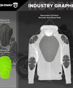 Western Power 'Highway 21' Men's Industry Graphic Protective Hoodie - Black