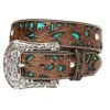 M&F Western Products, Inc 'Ariat' 1 1/2" Women's Leather Belt - Brown / Turquoise / Silver