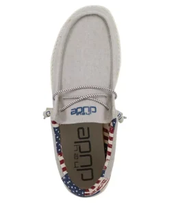 'Hey Dude' Men's Wally Patriotic - Off White