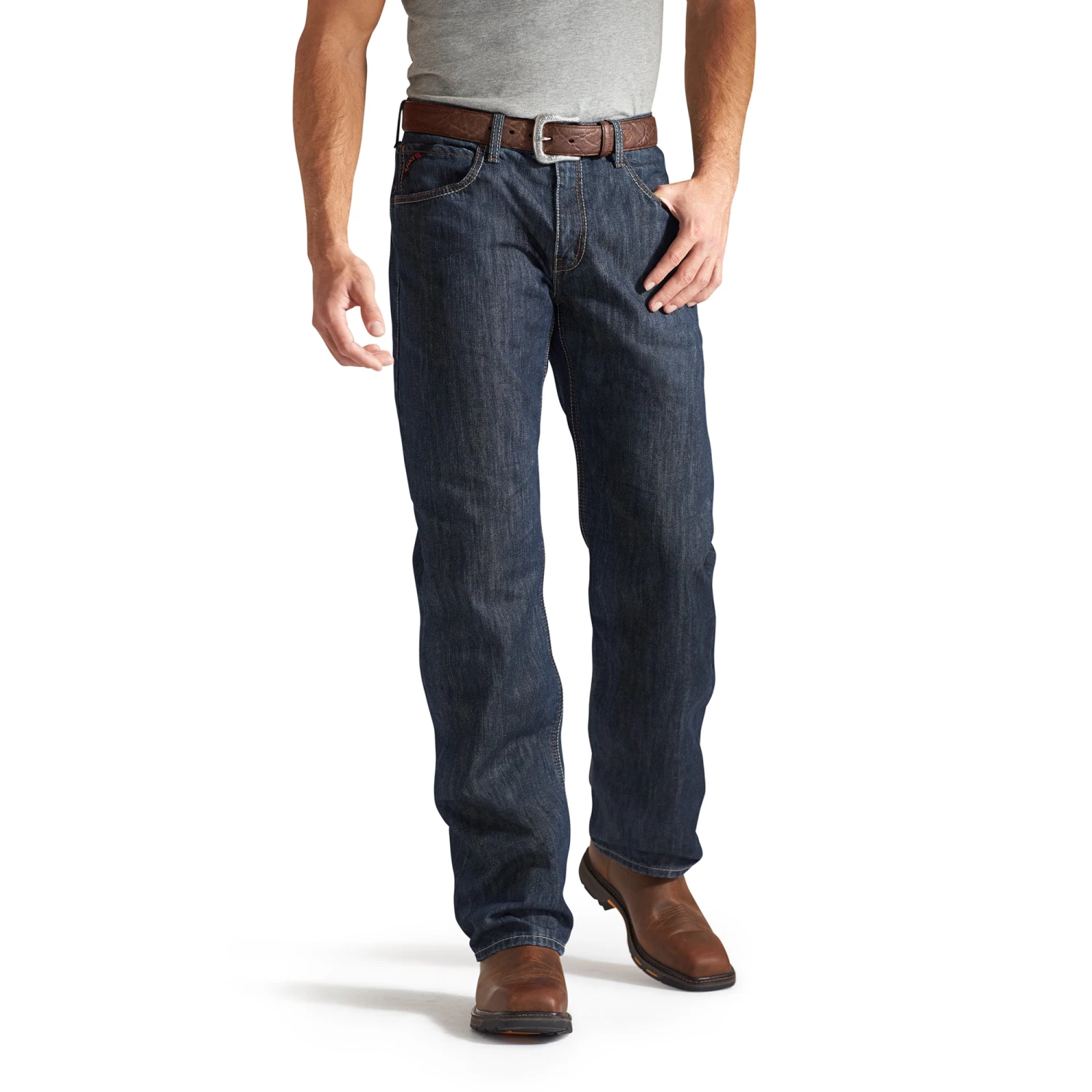 Ariat Men M3 Shale FR Loose Fit Jeans - Medium Wash Denim 3 Ariat Men M3 Shale FR Loose Fit Jeans - Medium Wash Denim