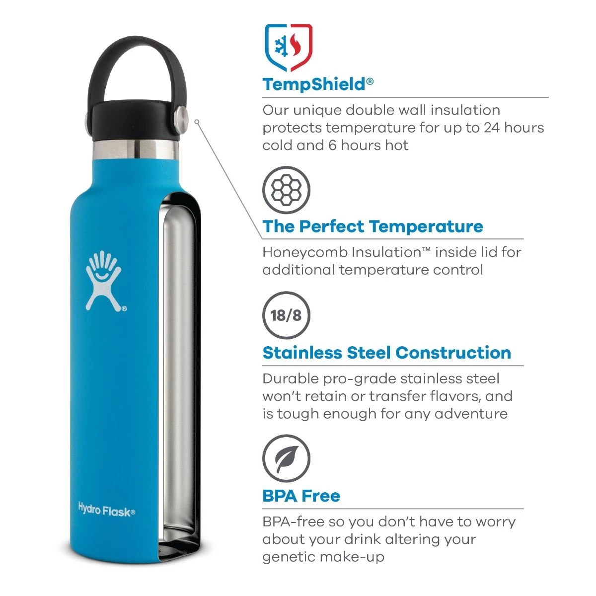 'Hydro Flask' 21 Oz. Standard Mouth - Alpine 4 'Hydro Flask' 21 Oz. Standard Mouth - Alpine