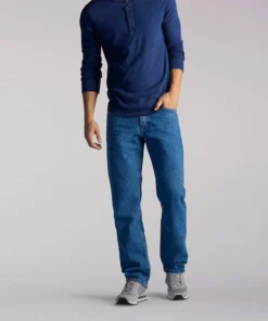 'Lee' Men's Regular Fit Straight Leg Jeans - Pepper Stone
