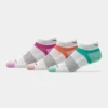 'Saucony' Women's Inferno 3-Pack Running Socks - White / Orange / Magenta / Turquoise