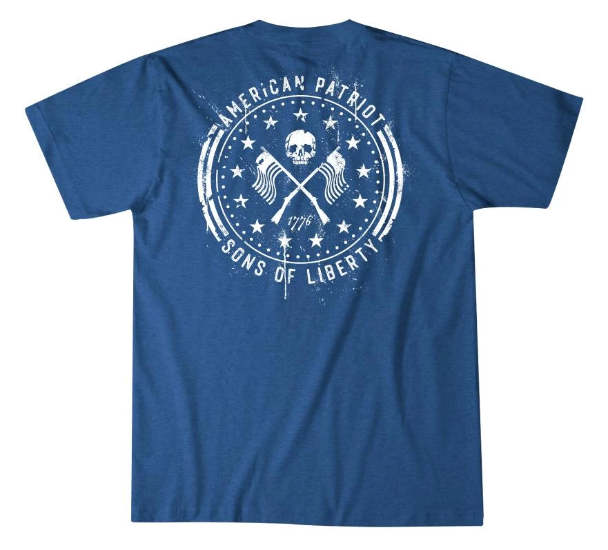 Howitzer Clothing 'Howitzer' Men's Liberty Patriot T-Shirt - Electric Blue Heather 3 Howitzer Clothing 'Howitzer' Men's Liberty Patriot T-Shirt - Electric Blue Heather