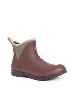 'Muck' Women's Muck Originals Ankle WP Boot - Rum Raisin / Tweed Herringbone