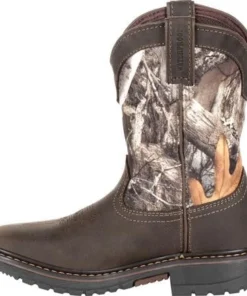 Kids 'Rocky' Youth Ride FLX WP Square Toe - Brown / Realtree Camo