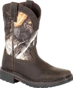 Kids 'Rocky' Youth Ride FLX WP Square Toe - Brown / Realtree Camo