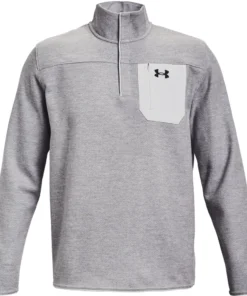 'Under Armour' Men's Specialist Grid Henley - Halo Grey / Black