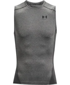 'Under Armour' Men's HeatGear® Sleeveless Compression - Carbon Heather / Black