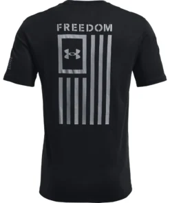 'Under Armour' Men's New Freedom Flag T-Shirt - Black / Steel