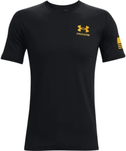 'Under Armour' Men's New Freedom Flag T-Shirt - Black / Steeltown Gold 6 'Under Armour' Men's New Freedom Flag T-Shirt - Black / Steeltown Gold