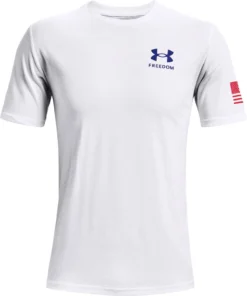 'Under Armour' Men's New Freedom Flag T-Shirt - White / Royal