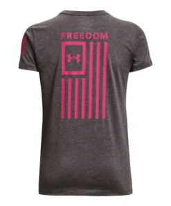 'Under Armour' Women's Freedom Flag T-Shirt - Charcoal Medium Heather / Virtual Pink