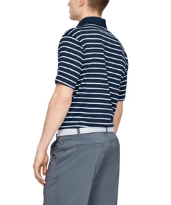 "Under Armour' Men's Performance 2.0 Stripe Polo - Academy / White -Outfitter Shop s7.V5 1342082 409 BC