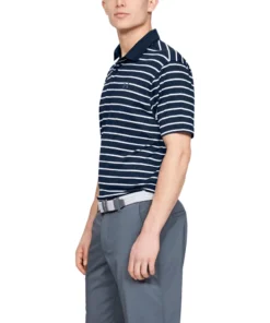 "Under Armour' Men's Performance 2.0 Stripe Polo - Academy / White -Outfitter Shop s7.V5 1342082 409 SC