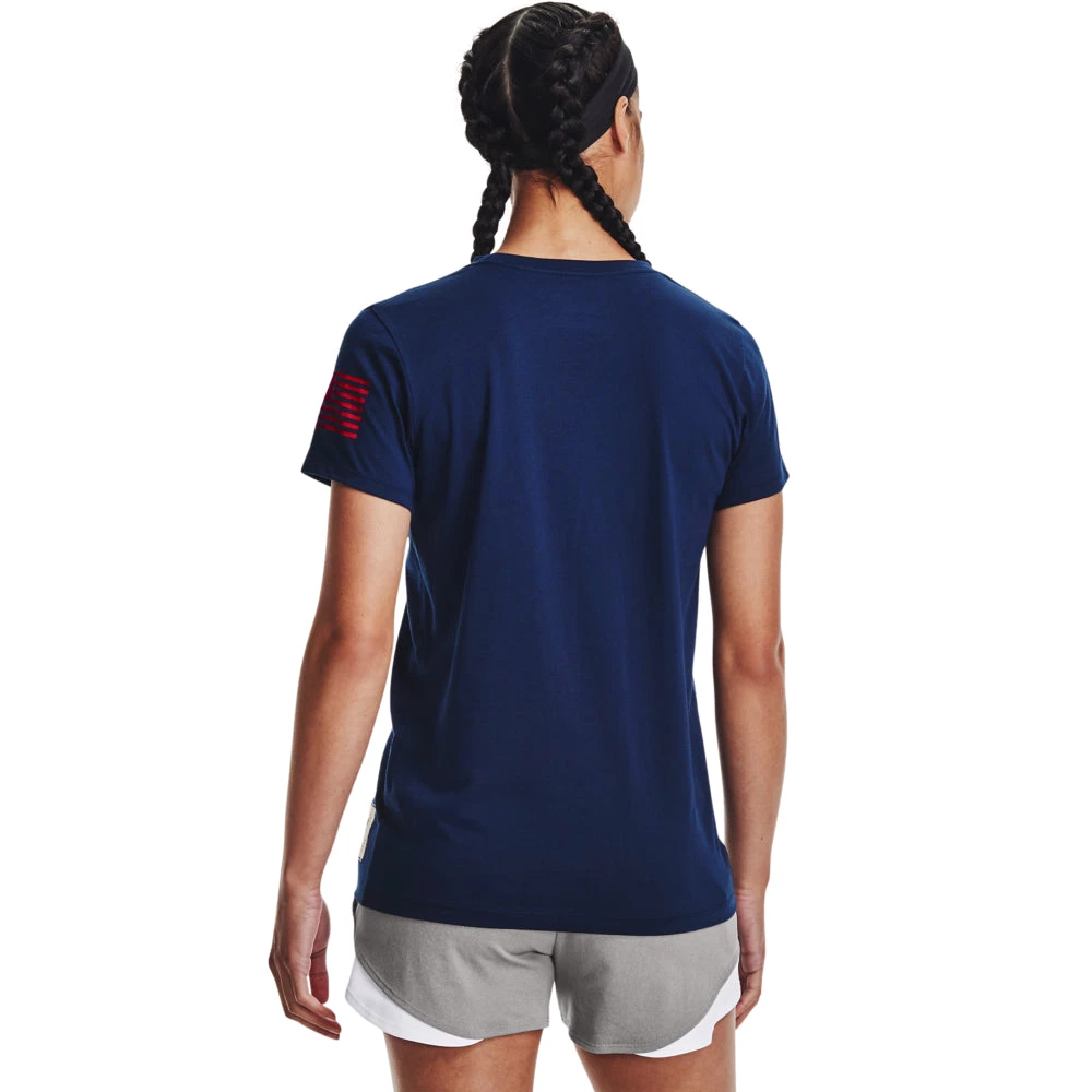 'Under Armour' Women's Freedom Vintage T-Shirt - Academy / Red 4 'Under Armour' Women's Freedom Vintage T-Shirt - Academy / Red
