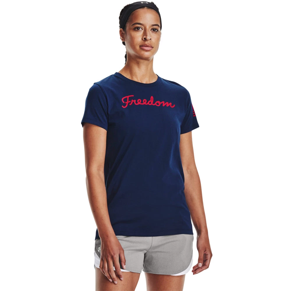'Under Armour' Women's Freedom Vintage T-Shirt - Academy / Red 3 'Under Armour' Women's Freedom Vintage T-Shirt - Academy / Red