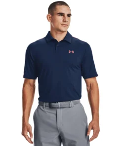 'Under Armour' Men's T2G Blocked Polo - Academy / Rush Red
