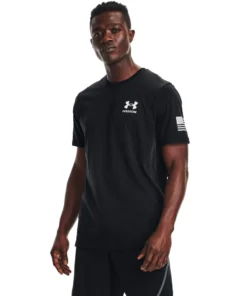 'Under Armour' Men's New Freedom Flag T-Shirt - Black / White 6 'Under Armour' Men's New Freedom Flag T-Shirt - Black / White
