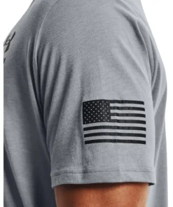'Under Armour' Men's New Freedom Flag T-Shirt - Steel Medium Heather / Black