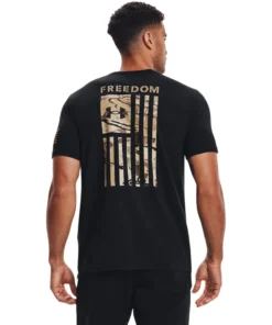 'Under Armour' Men's New Freedom Flag Camo T-Shirt - Black