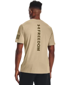 'Under Armour' Men's New Freedom Spine T-Shirt - Desert Sand 7 'Under Armour' Men's New Freedom Spine T-Shirt - Desert Sand