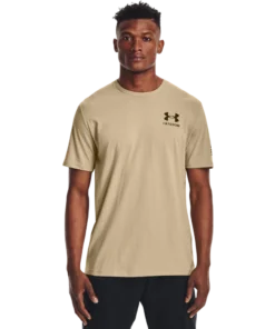 'Under Armour' Men's New Freedom Spine T-Shirt - Desert Sand