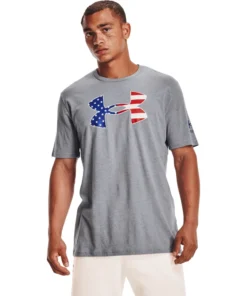 'Under Armour' Men's New Freedom BFL T-Shirt - Steel Light Heather / Royal