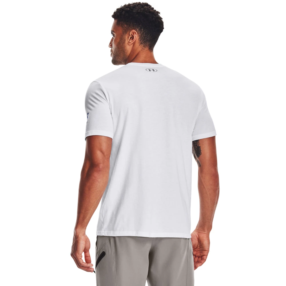 'Under Armour' Men's New Freedom BFL T-Shirt - White / Royal 7 'Under Armour' Men's New Freedom BFL T-Shirt - White / Royal