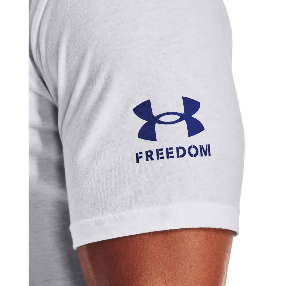 'Under Armour' Men's New Freedom BFL T-Shirt - White / Royal 4 'Under Armour' Men's New Freedom BFL T-Shirt - White / Royal
