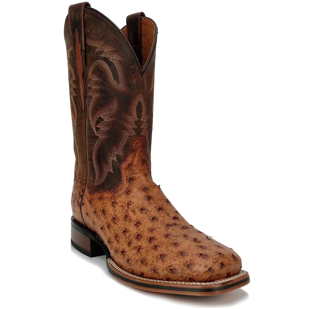 Dan Post Boot Co 'Dan Post' Men's Ostrich Western Square Toe - Tan / Brown 3 Dan Post Boot Co 'Dan Post' Men's Ostrich Western Square Toe - Tan / Brown