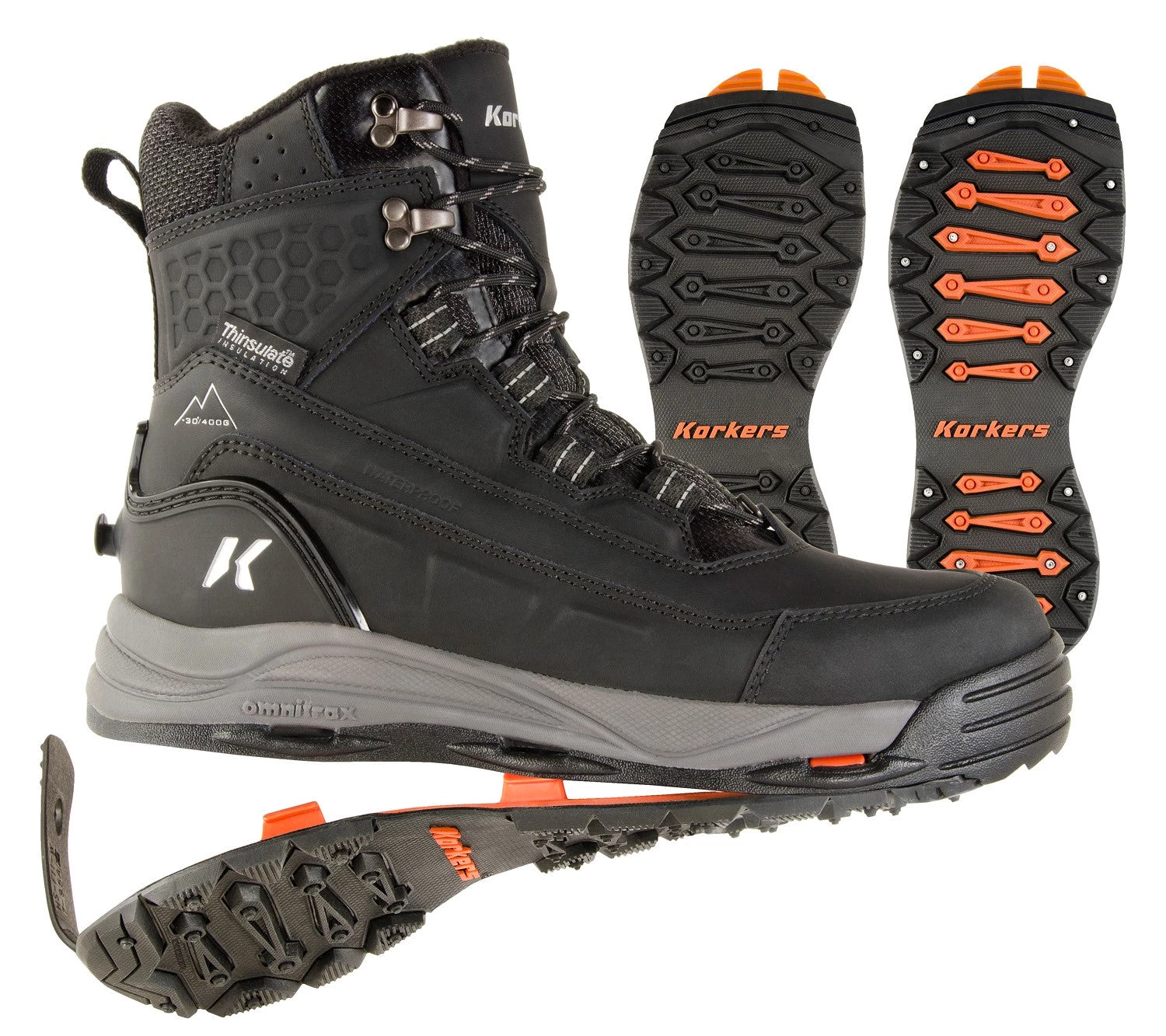 KORKER'S PRODUCTS, LLC Men Snowmageddon Boot With SnowTrac / IceTrac Soles - Black 10 KORKER'S PRODUCTS, LLC Men Snowmageddon Boot With SnowTrac / IceTrac Soles - Black