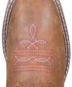 Smoky Mountain Boots Kids 'Smoky Mountain' Children's Tracie Western Square Toe - Brown Distress / Pink Distress