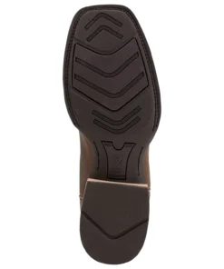 'Ariat' Men's Tombstone Western Square Toe - Distressed Brown / Orange