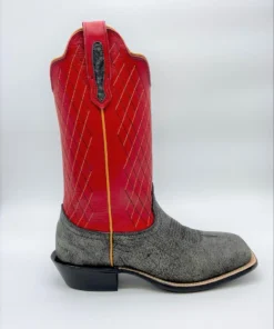 Fenoglio Boots 'Fenoglio' Men's 13" Cape Buffalo Western Square Toe - Grey / Red