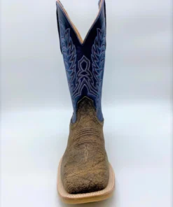 Fenoglio Boots 'Fenoglio' Men's 12" Cape Buffalo Western Square Toe - Tan / Blue