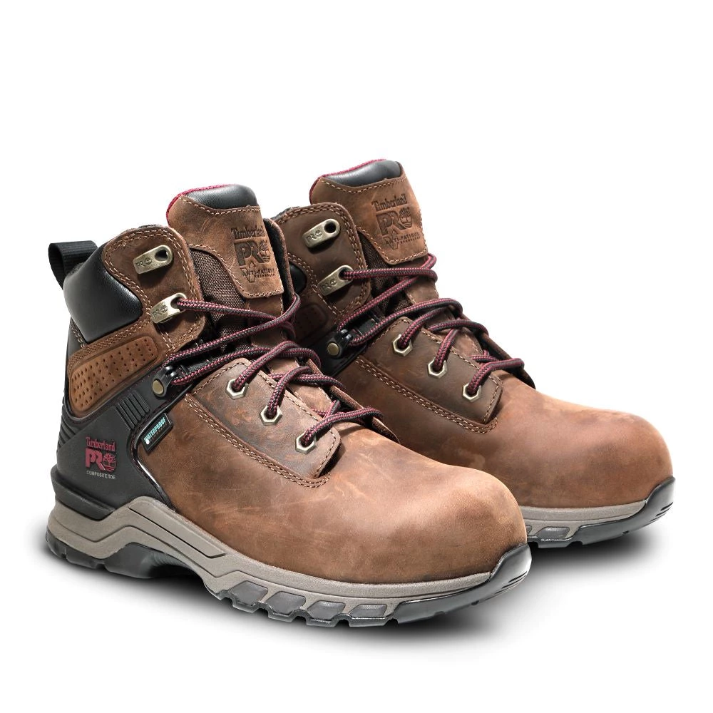'Timberland Pro' Women's 6" Hypercharge EH WP Comp Toe - Brown / Black 6 'Timberland Pro' Women's 6" Hypercharge EH WP Comp Toe - Brown / Black