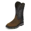 Justin Brands Men Tanker Square Toe Boot - Timber Black / Reddish Tan Buffalo