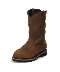 Justin Brands Pulley Waterproof Internal Met Guard Boot - Brown / Dark Tan Men