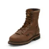 Justin Brands 'Justin' Men's 8" Pulley WP Internal Met Guard - Dark Tan